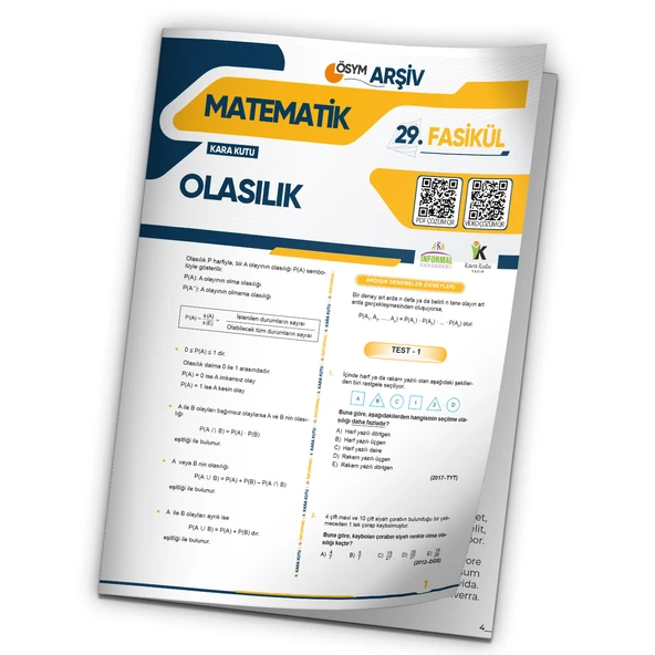 2025 TYT Matematik Olasılık ÖSYM Çıkmış Soru Modüler Set 29. Fasikülü