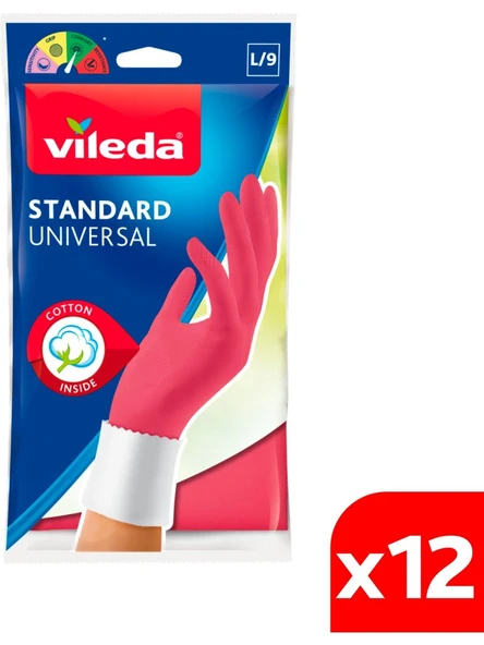 Vileda 12 Paket Standart Büyük Boy Bulaşık Eldiven