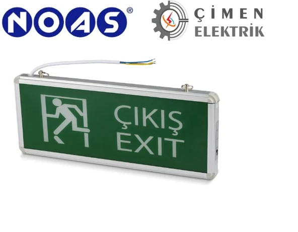 5 Adet NOAS YLX 3003 Çift Yönlü Şarjlı 3W Ledli Exıt Çıkış Armatürü