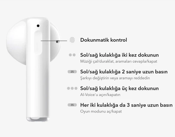 Honor Choice Earbuds X2 TWS Kulak İçi Bluetooth Kulaklık, Beyaz - 12