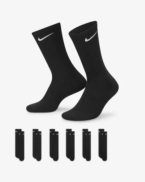 NIKE EVERYDAY PERFORMANCE LONG SOCKS WITH COTTON SOLE SUPPORT  6LI  SİYAH ÇORAP - 3