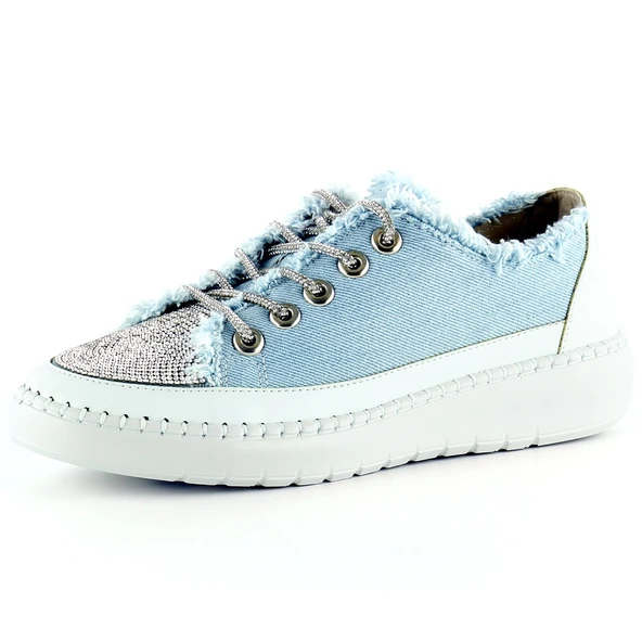 Erkan Saçmacı Vanessa Mavi Denim Taşlı Sneaker
