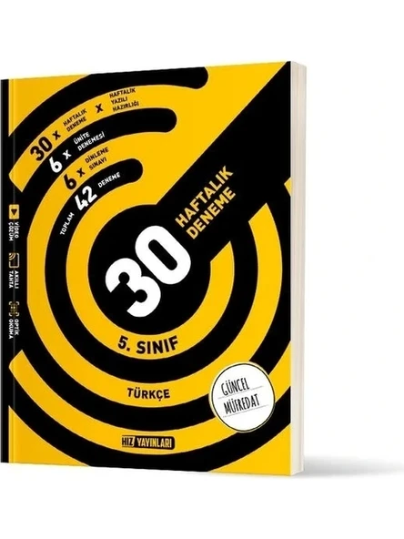 Hız Yayınları 5. Sınıf Türkçe Haftalık Deneme