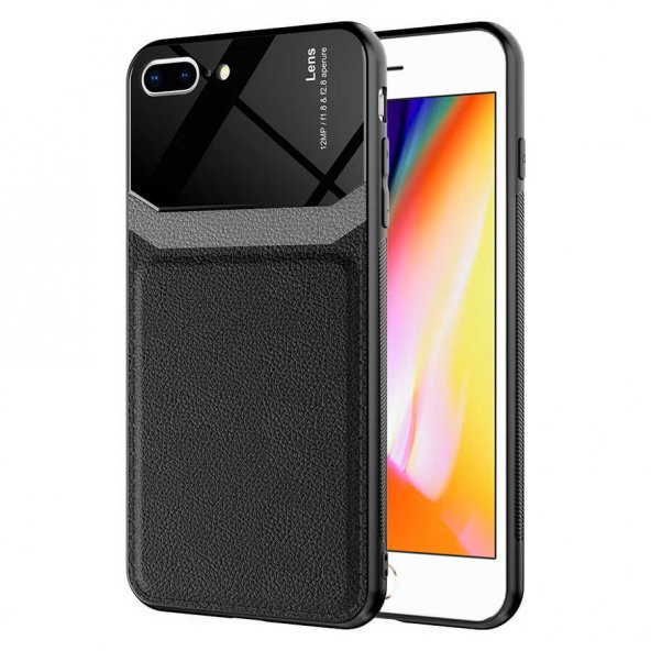 Apple iPhone 8 Plus Kılıf Deri Görünümlü Als Kapak - 3