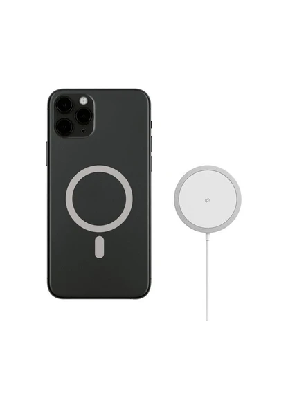 Polosmart Psm68 Magsafe Mıknatıslı Kablosuz Şarj Cihazı Beyaz Type-c Giriş 1.5M(Teşhir) - 3