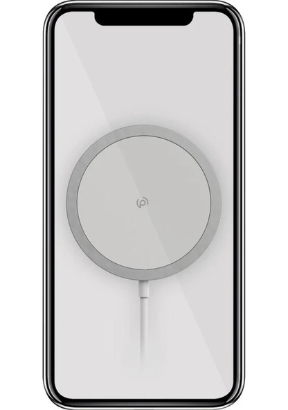 Polosmart Psm68 Magsafe Mıknatıslı Kablosuz Şarj Cihazı Beyaz Type-c Giriş 1.5M(Teşhir)