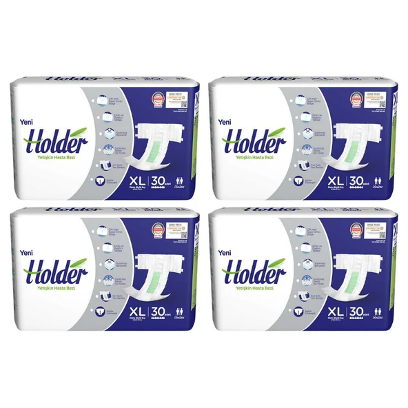 Holder Belbantlı Ekstra Büyük Boy XL 30'lu 4 Adet Hasta Bezi
