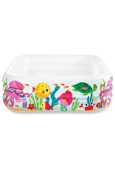 Intex Akvaryum Desenli Kare Havuz 159x159x50cm IH57471 - 2