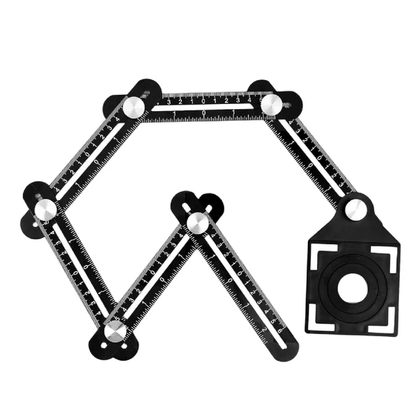 Çok Amaçlı Alüminyum Gönye 6 Fonksiyonlu Açı Cetvel Ölçme Ölçüm Fayans Delme Konumlandırma Cetveli - 5