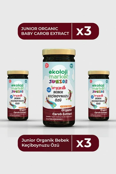 Bebek Keçiboynuzu Özü 290 Gr 3 lü Paket Organic Baby Carob Extract 290 Gr 3 Pack