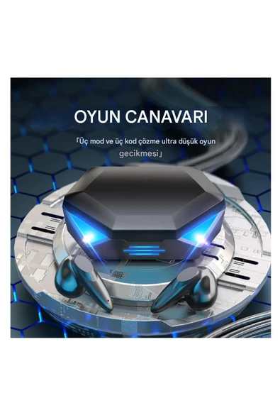 QASUL Kablosuz Kulak içi Rgb Işıklı Mikrofonlu Kalite Ses Tüm Telefon Uyumlu Oyuncu Kulaklığı - 3