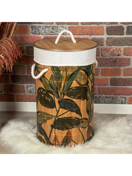 Naturalove Bambu Çamaşır Sepeti Desenli 50L 35X57Cm