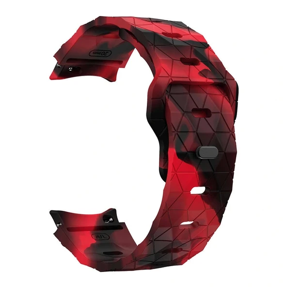 Samsung Watch 6 40mm Uyumlu -116 20mm Futbol Desenli Spor Tasarımlı Silikon Kordon - Resim 10