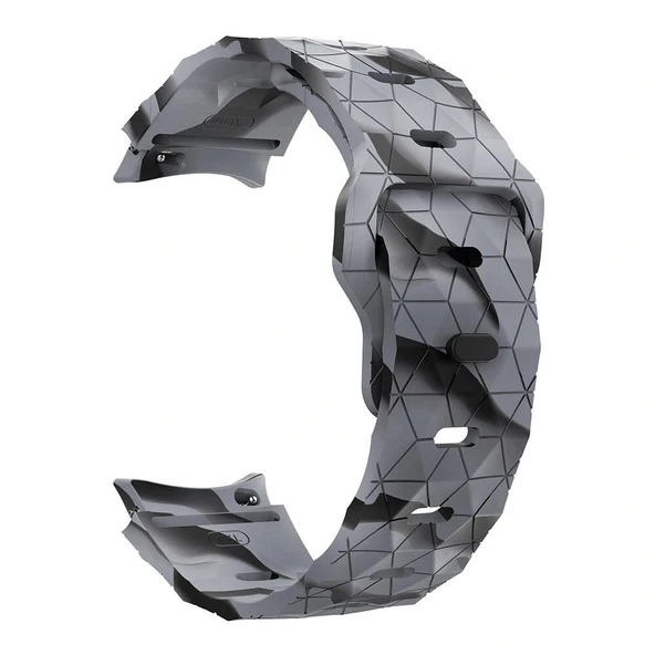 Samsung Watch 6 44mm Uyumlu -116 20mm Futbol Desenli Spor Tasarımlı Silikon Kordon - Resim 8