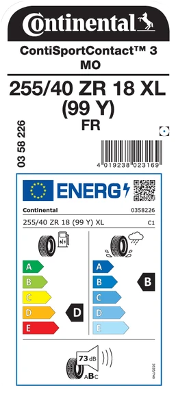 CONTİNENTAL 255/40ZR18 99Y XL FR SC3 MO YAZ LASTİĞİ ÜRETİM YILI:2023 - 2