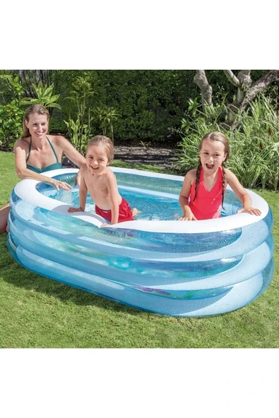 Intex Şeffaf Oval Havuz 163X107X46 cm IH57482 - Resim 2