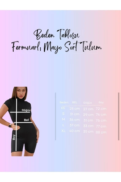 Vücüda Oturan Kadın Spor Şort Tulum / Toparlayıcı Çift Fermuarlı Spor Mayo Tulum - 6