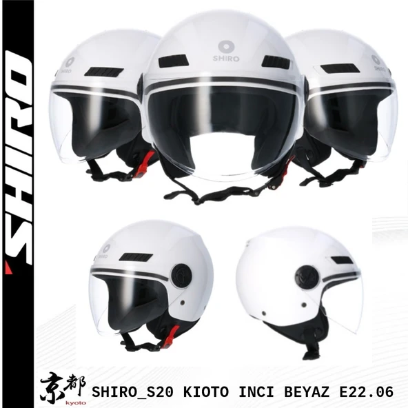 SHIRO KASK JET OFC KIOTO M.C İNCİ BEYAZ L 5960