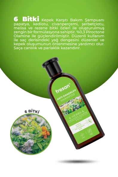6 Bitki Kepek Karşıtı Bakım Şampuanı 300 ml K.ağacı Özlü Saç Toniği 125 Ml. - 3