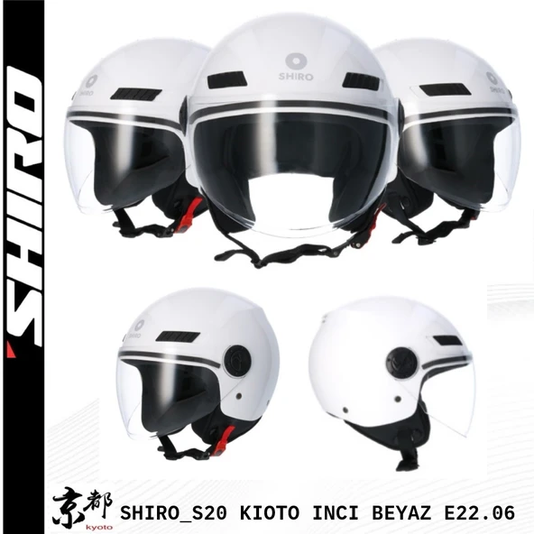 SHIRO KASK JET OFC KIOTO M.C İNCİ BEYAZ XL 6162 - 1