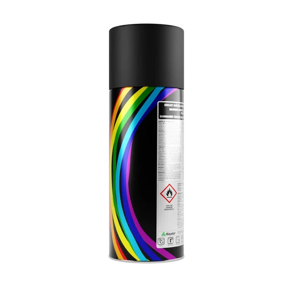 Genç Sprey Boya Düz Renkler 0526 Mat Siyah 400 ml - 4