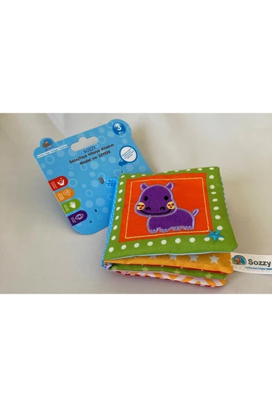 SOZZY TOYS Sozzytoys Gergedan Hikaye Kitabım, Hışırtılı Kitap - Nakışlı - 3