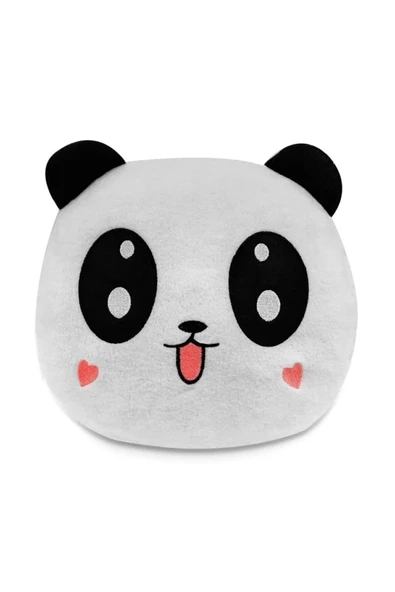 SOZZY Panda Figürlü Kalp Yanaklı Sevimli PELUS Yastık Minnoş Yavru Panda Dizaynlı Dekoratif Yastık - 2