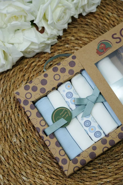 SOZZY Ağız Mendili Organik Pamuklu Penye Yumuşak Erkek Modeli 7 Adet - 2