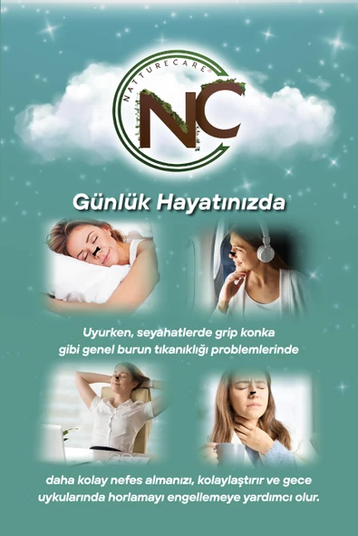 NattureCare Yeni Nesil Nefes Almaya Yardımcı Ve Horlamayı Azaltan Burun Bandı 10'Lu 66*19  SİYAH - 6
