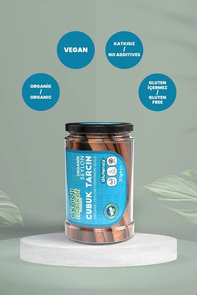 Organik Glutensiz Seylon Çubuk Tarçın 25 Gr x3 / Organic Gluten-Free Ceylon Cinnamon Quils 25 Gr x3 - 3