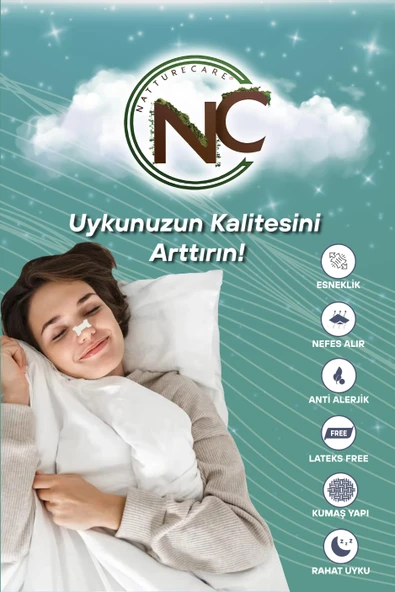 NattureCare Yeni Nesil Nefes Almaya Yardımcı Ve Horlamayı Azaltan Burun Bandı 10'Lu 66*19  SEFFAF - 2