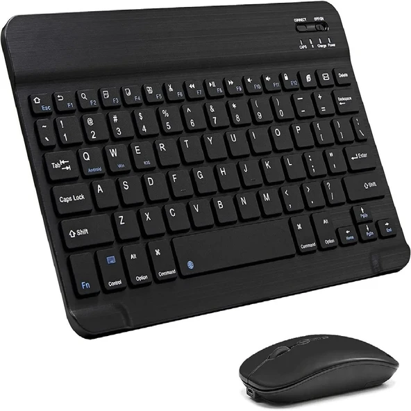 TCL TAB 10 Gen2  Tablet İçin Uyumlu Slim Şarjlı Bluetooth Klavye ve Mouse Seti - 1
