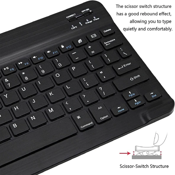 TCL TAB 10 10.1" Tablet İçin Uyumlu Slim Şarjlı Bluetooth Klavye ve Mouse Seti - 4