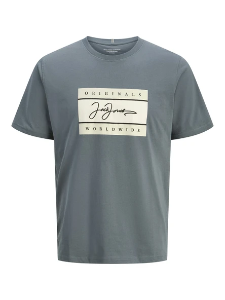 JACK JONES Erkek Bisiklet Yaka Baskılı Tişört 12278266