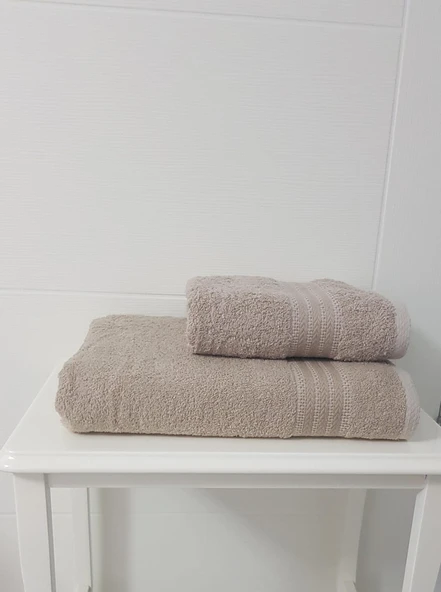%100 Pamuk Havlu 2 li Set ( 1 Adet 70X140 Banyo Havlusu + 1 Adet 50X90 El Yüz Havlusu) - 2