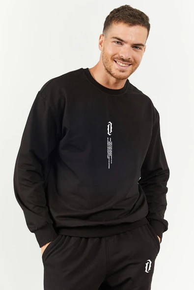 Erkek Dikey Oversize 0 yaka Eşofman Takımı - Resim 2