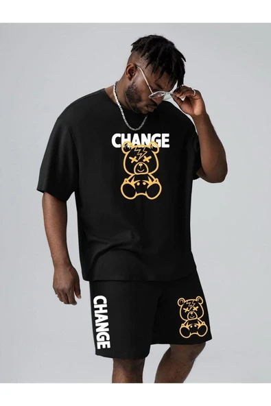 Unısex Baskılı Tshort Şort Takımı ürün görseli