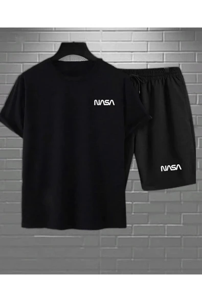 Oversize T-shirt Paris Baskılı Ünisex Yazlık T-shirt ve Şort 2 li Set Combin Takım - Resim 10