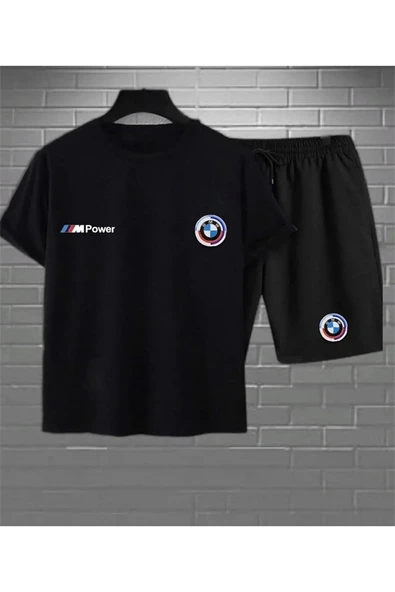 Bmw Baskılı Original Ünisex Yazlık T-shirt ve Eşofman Altı 2 li Set Combin Takım