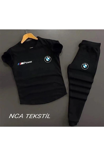 BMW Baskılı Original Ünisex Yazlık T-shirt ve Eşofman Altı 2 li Set Combin Takım