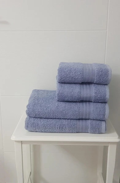%100 Pamuk Havlu 2 li Set ( 1 Adet 70X140 Banyo Havlusu + 1 Adet 50X90 El Yüz Havlusu) - 9