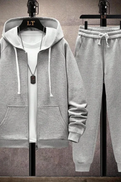 Unisex Gri Ceket Ve Eşofman Altı ürün görseli