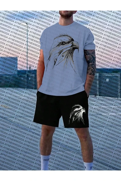 Unisex KARTAL Baskılı Oversize Şort T-shirt Takım