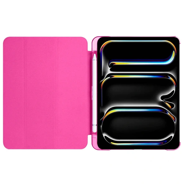 iPad Pro 11 2024 Smart Cover Kalem Bölmeli Standlı 1-1 Kılıf - Resim 7