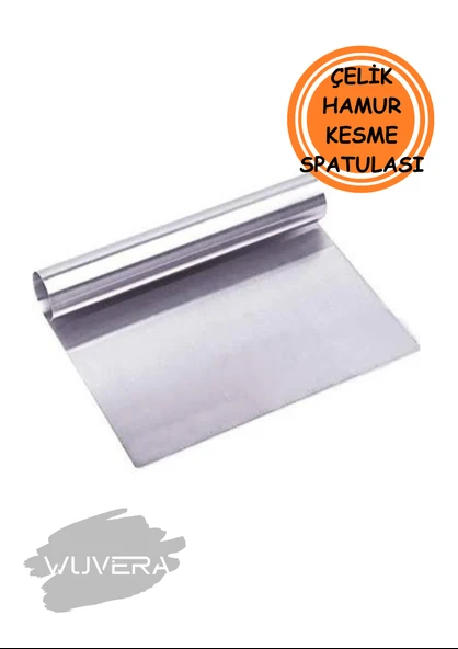Wuvera Paslanmaz Çelik Spatula – Hamur Kazıyıcı ve Makarna Sıvama Aparatı - 3