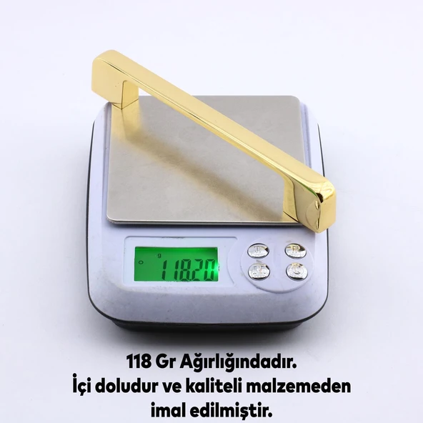 10 Adet Arel Kulp Mobilya Mutfak Dolabı Çekmece Dolap Kulp Kapak Kulpu Kulbu Gold Altın 128 mm Metal - 6
