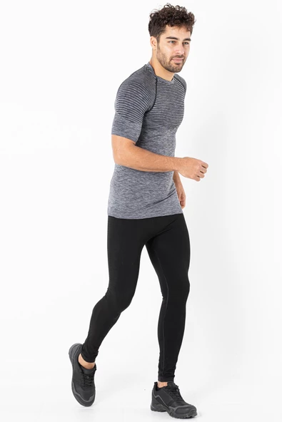 MioFit Erkek Active Melange Kısa Kollu Dikişsiz Spor Tişört - 5