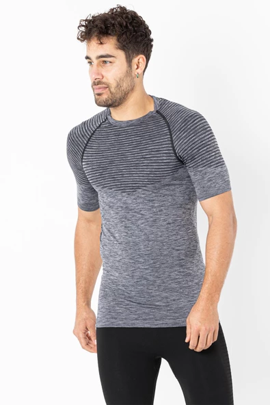 MioFit Erkek Active Melange Kısa Kollu Dikişsiz Spor Tişört - 6