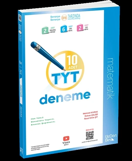 ÜçDörtBeş Yayınları TYT 10'lu Matematik Deneme Yeni
