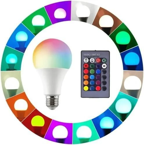 5 Adet Kumandalı, 20 Farklı Işık Renkli, Çakar Modlu Akıllı Led Ampul, Çok Kaliteli RGB E-27 Ampul - 4